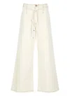 Etro Ivory Cotton Palazzo Pants With High Waist In White