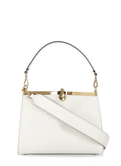 Etro Ivory Leather Bag In Milk White