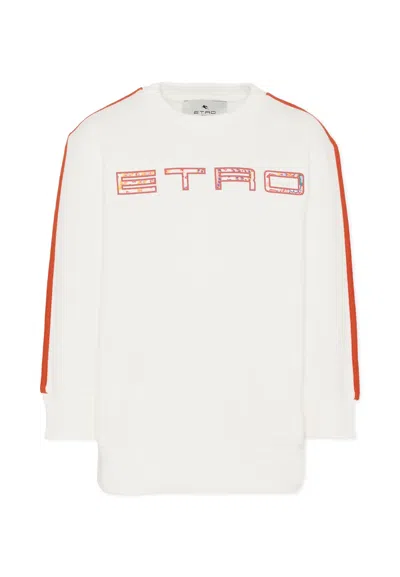Etro Kids' Ivory Sweatshirt With Logo For Girl In White