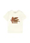 Etro Ivory T-shirt For Babykids With Logo In White