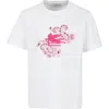ETRO IVORY T-SHIRT FOR GIRL WITH PEGASUS
