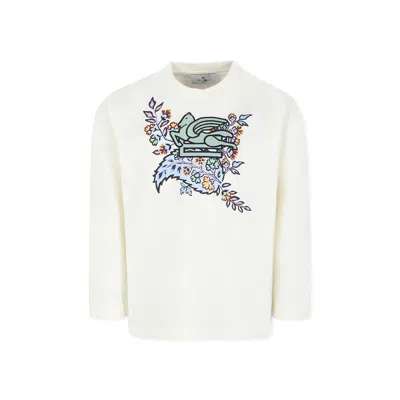 Etro Kids' Ivory T-shirt For Girl With Pegasus