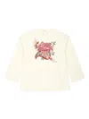 Etro Ivory T-shirt For Baby Girl With Floral Paisley Print In White