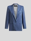 ETRO , FLORAL JACQUARD JACKET, WOMAN, NAVY BLUE, SIZE 48