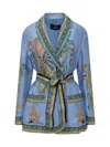 Etro Silk Twill Dressing Gown Jacket Jackets Blue
