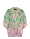 Etro Floral Jacquard Kimono Sleeve Lightweight Wide Sleeves In Multi
