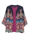 Etro Silk Twill Kesa With Placed Print In Multi