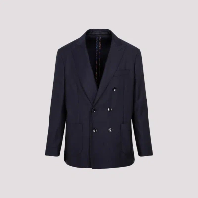 Etro Classic Wool Jacket For Men In Blue