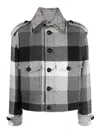 Etro Grey Wool Coat In Black