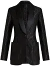 Etro Silk Jacquard Blazer In Black