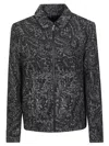 Etro Paisley Pattern Wool Blend Jacket With Tailored Fit In Black