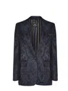 Etro Single-breasted One Button Jacket In Blue