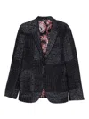 Etro Wool-blend Patchwork Blazer In Blue