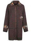 Etro Embroidered Coat In Blue