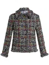 Etro Textured Fringe Metallic Tweed Coat