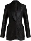 Etro Silk Jacquard Blazer In Black