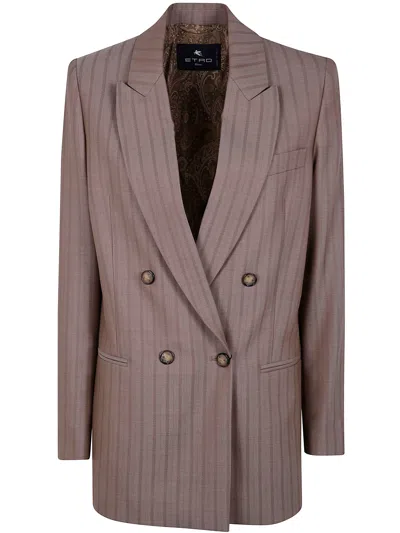 Etro Jacket Double Breasted "blazer" In Brown