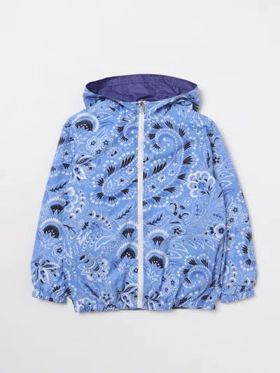 Etro Kids' Bandana Print Nylon Jacket In Sky Blue