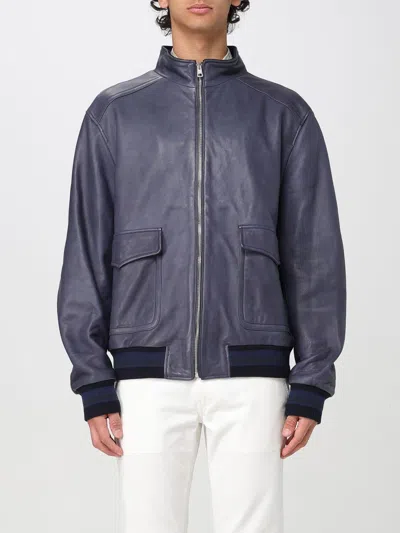 Etro Long-sleeved Leather Jacket In Black