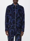 Etro Velvet Bomber Jacket With Print In Blue