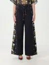 Etro Floral-print Wide-leg Jeans In Black