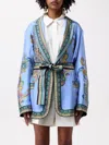 Etro Silk Twill Dressing Gown Jacket Jackets Blue In Blue