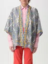 Etro Paisley Print Casual Kimono Top In Gnawed Blue
