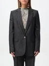 Etro Woman Blazer Lead Size 6 Wool In Grau