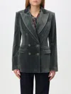 Etro Light Blue Cotton Blazer In Grau