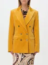 Etro Logo-engraved Button-down Suit Coat In Gelb