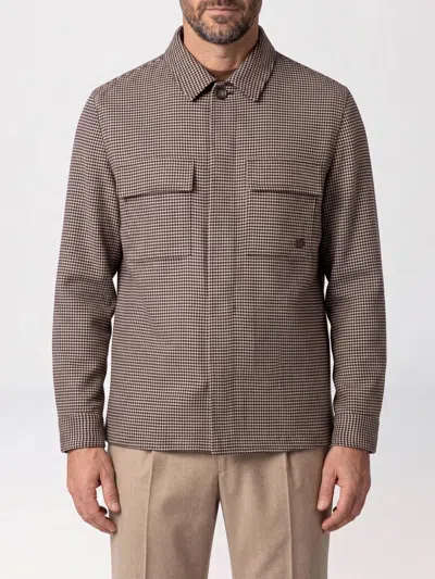 Etro Shacket In Stretch Wool With Gingham Motif In Gray