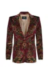 Etro Velvet Floral Pattern Long Sleeves Jacket In Multi