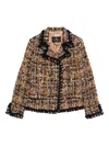 Etro Double-breasted Tweed Jacket In Multi