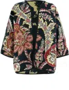 Etro Patterned-jacquard Brocade Jacket In Multicolor On Green Base