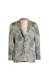 Etro Foliage-design Cotton-blend Blazer In Multicolour