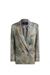 Etro Women's Double-breasted Jacket | Size 44 | Wrca007099jje15 Color S9880 In Multicolour