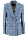 Etro Jacket In Multicolour On Blue Base