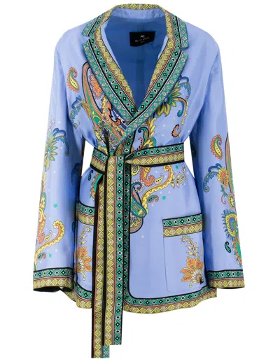 ETRO SILK TWILL DRESSING GOWN JACKET