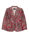 Etro Paisley-pattern Single-breasted Blazer In Red