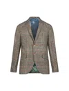 Etro Blazer In Beige Linen And Cotton Blend Men In Multi