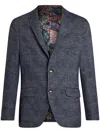 Etro Single-breasted Checked Blazer In Blue