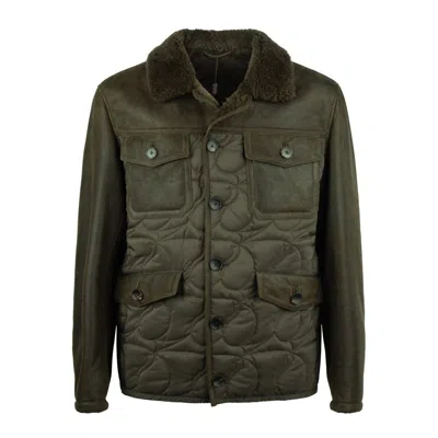 Etro Green Quilted Jacket With Pockets In Brown