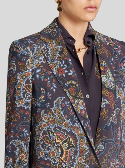 Etro Jacket With Paisley Print In Black