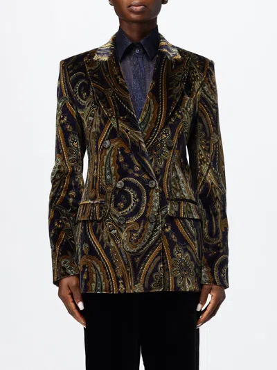 Etro Jacket Woman Color Blue In Green