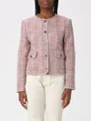 Etro Button-up Tweed Jacket In Pink