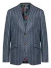 Etro Classic Pinstripe Blazer In Tailored Style In Blue