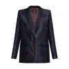 Etro Decorative Pattern Single-breasted Blazer In Blue