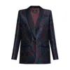 Etro Decorative Pattern Single-breasted Blazer In Blue
