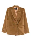 Etro Corduroy Double-breasted Blazer In Brown
