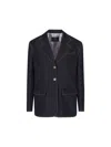 Etro Denim Blazer With Contrast Stitching And Front Pockets